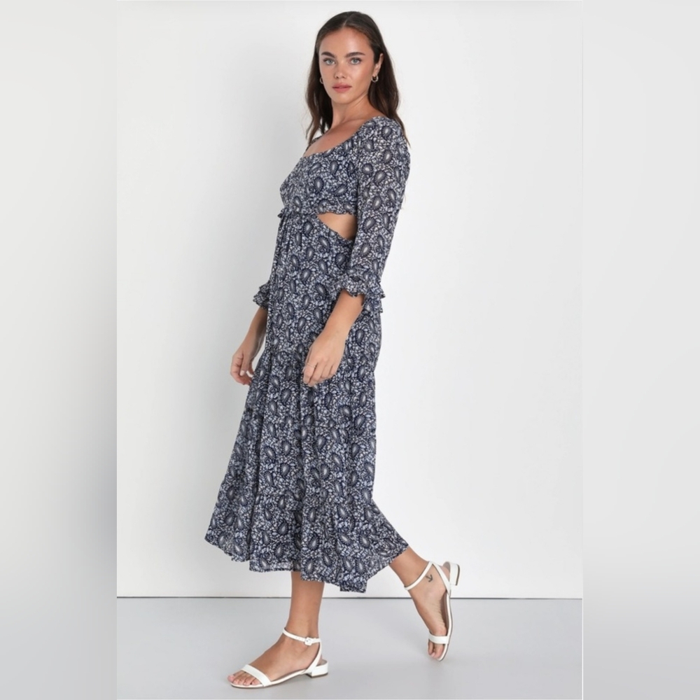 Lulus Blissful Sweetie Paisley Tiered Dress
